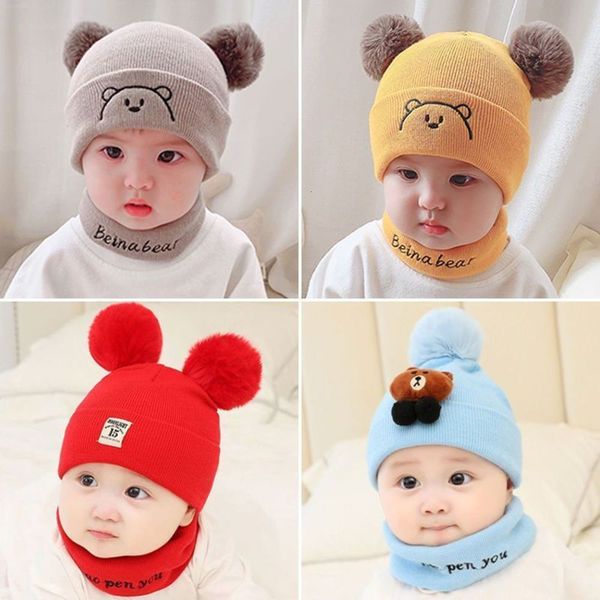 

hat baby 0-3-6-12 months male and female baby thickened 1-2 years old spring autumn warm wool, Blue;gray