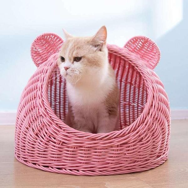 

cat beds & furniture pet woven bed house kitty condo sleeping for cats and puppies ventilate cave s l two size good summer