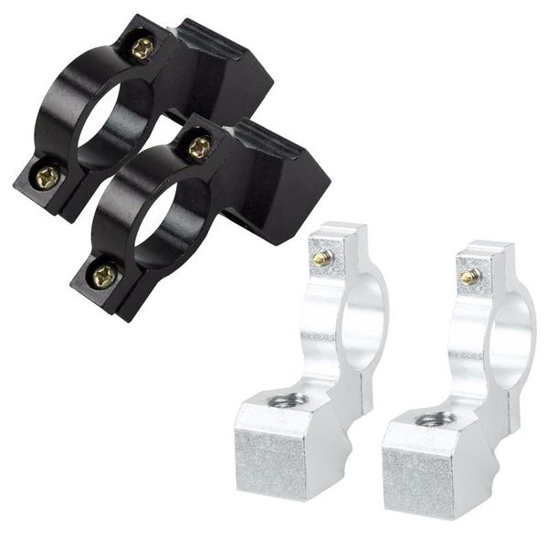 

motorcycle mirrors black / silver universal bike atv rear view mirror bracket mount adapter holder clamp aluminum 22mm 7/8" handlebar