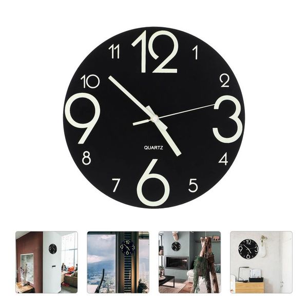 

wall clocks creative silent wooden round clock luminous battery