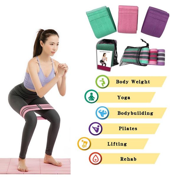 

hip trainer yoga resistance bands sport pull rope elastic band fitness stretch loops exercise booty band gym training set