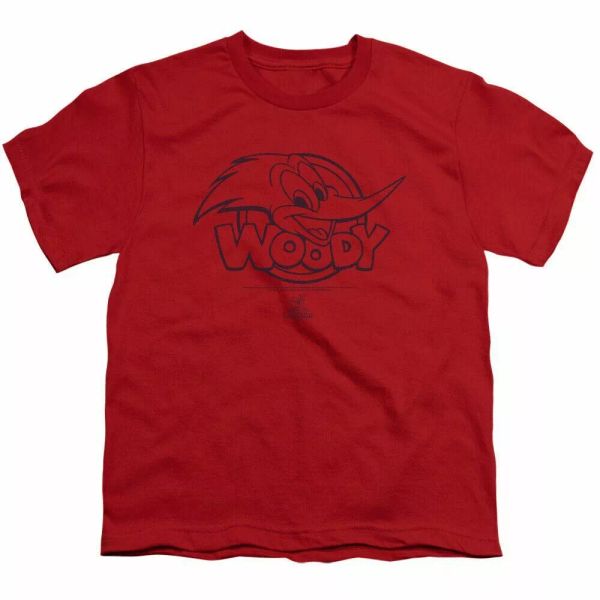 

woody woodpecker big head kids youth t shirt licensed cartoon tee red, White;black