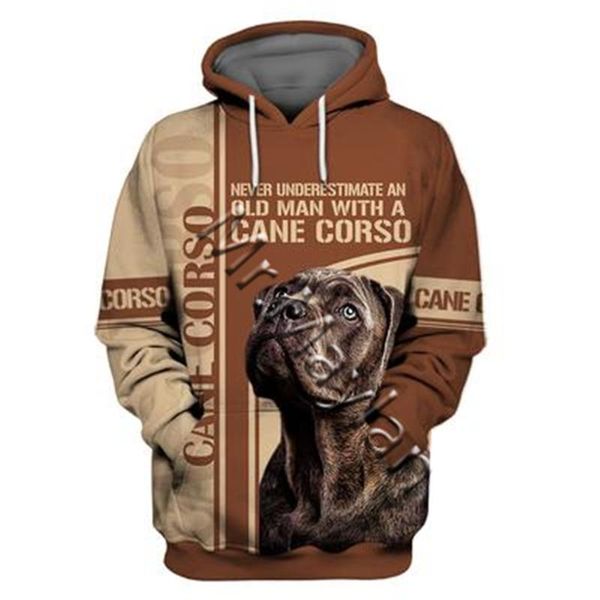 

men's hoodies & sweatshirts 3d graphic animals dog art cane corso hoodie men/women casual streetwear sweatshirt pullover qw-034, Black