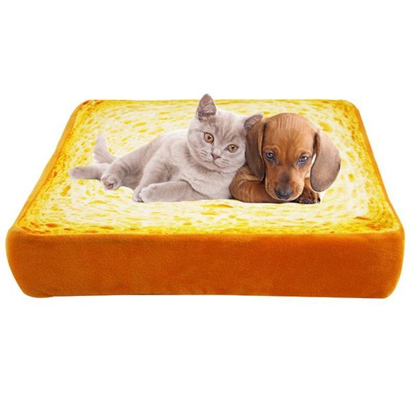 

cat beds & furniture 1pc toast bread shape dog mat house for padded bolster puppy warm bed cushion with removable washable cover