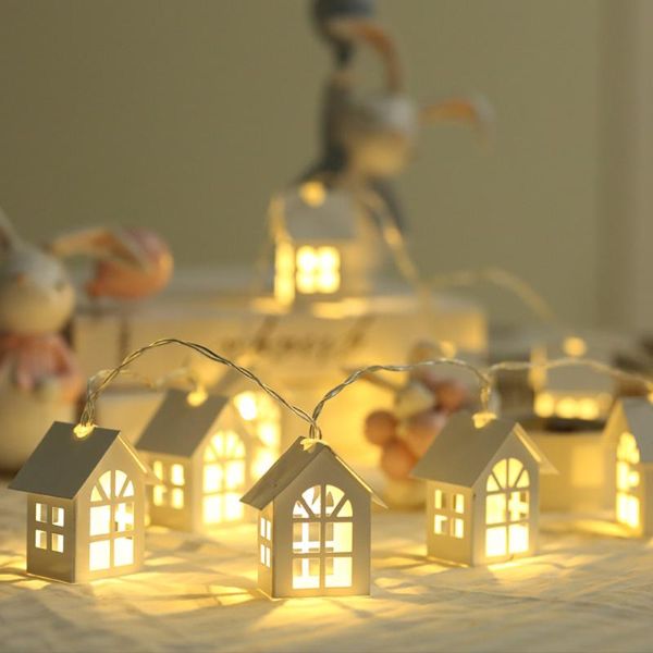 Stringhe 2M LED String Light Fata Ghirlanda Casa in legno 10 LED Anno natalizio Decorazione Festa di nozze Camera per le vacanze Novità Lampade