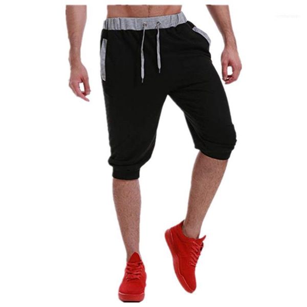 

men's shorts plus size running pants relaxed fit casual beach multi-pockets half length short trousers1, White;black