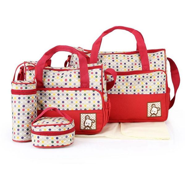 

5pcs baby diaper bag sets for mom changing nappy bags organizer maternity dot tote