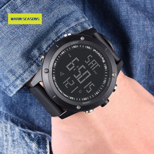 

wristwatches fashion men digital watch outdoor sports led alarm clock wrist waterproof dual time relogio masculino, Slivery;brown