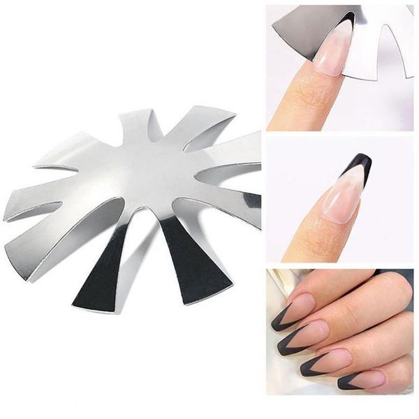 

nail cutter plate u-shaped art making stainless steel rust-proof manicure edge trimmer polishing for female decorations, Silver;gold
