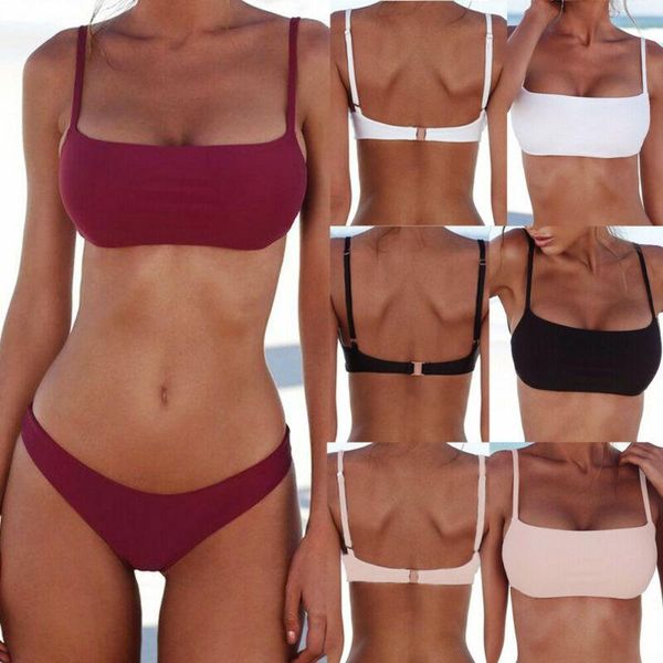 

women push-up padded bra bandage bikini swimsuit swimwear bathing two-piece suits