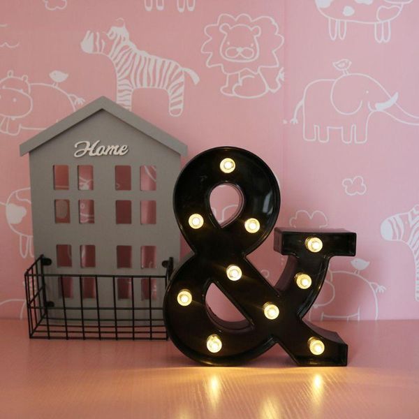 

party decoration alphabet a-z decorative letter lights wedding birthday led wall decor