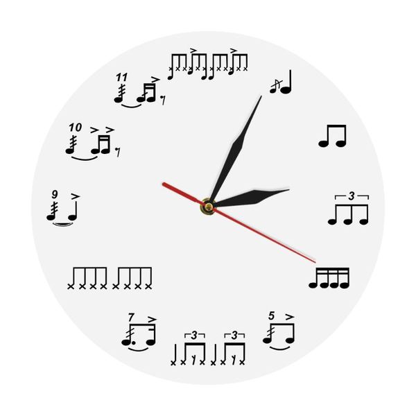 

wall clocks sheet music notes art room decor clock piano treble staff decorative musician gift for teachers