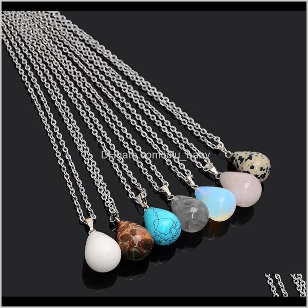 

women pendants necklace silver chain stainless steel jewelry natural stone statement rose quartz healing crystal jgt4x i47px