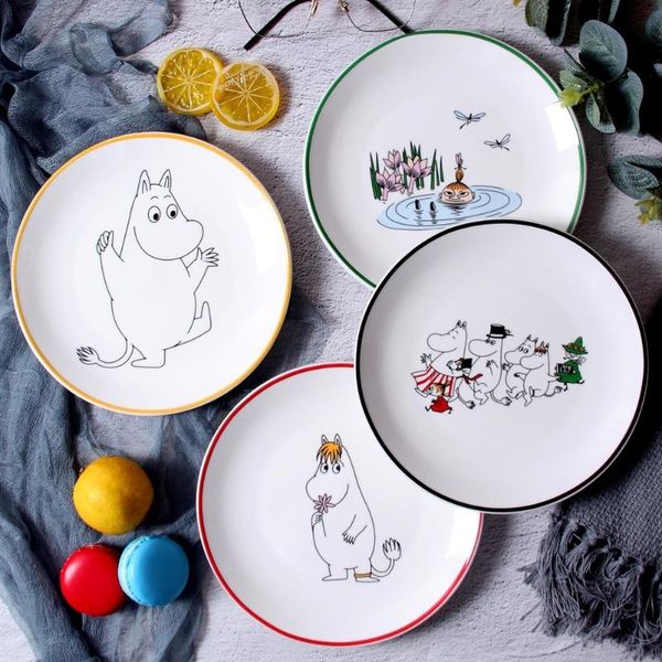 

dishes & plates moomin platos de madera salad plate piatti ceramica dinner assiette salade kid lunch