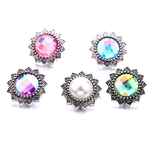 

simple retro acrylic snap button charms women jewelry findings 18mm metal snaps buttons diy bracelet jewellery wholesale, Bronze;silver
