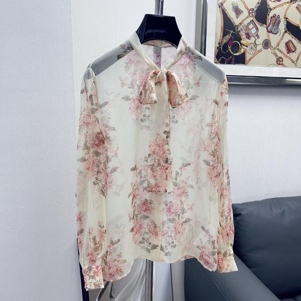 

women's blouses & shirts 2021 women fashion long-sleeved big knot shirt 0914, White