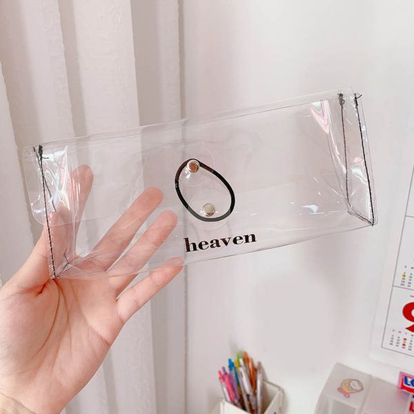 PVC Transparent Wasserdicht Mädchen Wicklung Kosmetik Tasche Make-Up Fall Handtasche Organizer Lagerung Beutel Kulturbeutel Kulturbeutel Stift Tasche