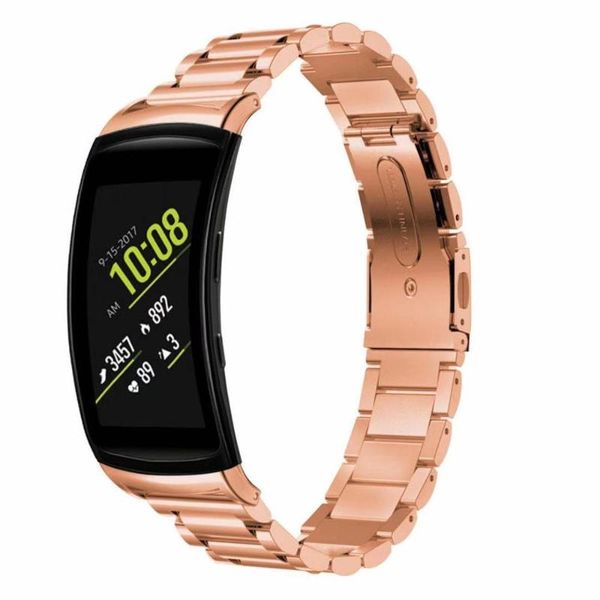 

watch bands for samsung galaxy gear fit 2 sm-r360/r-365 stainless steel watchband wristband business replacement fashion strap bracelet, Black;brown