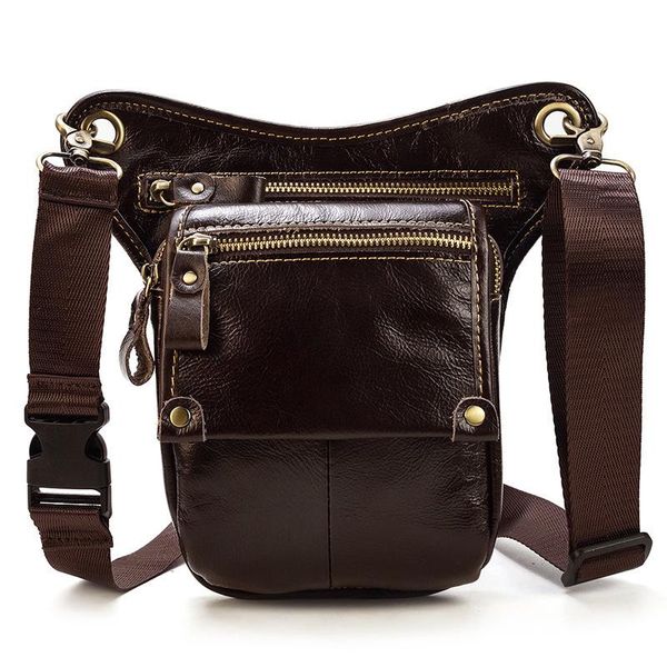 

men's leather waist bag, fishing leg steampunk, motorcycle, 883 bags