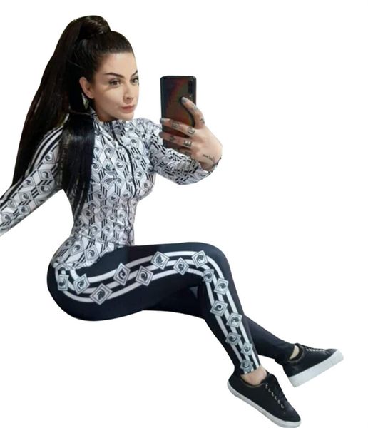 

fashion womens tracksuits two pieces outfit women hoodies pants set panelled colors outfits casual sweatsuits jogging jogger sportwear sweat, Gray