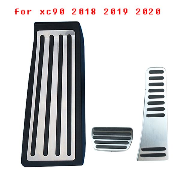 

for xc60 xc90 s90 2019 2020 stainless steel car accelerator brake clutch footrest pedal plate cover 3pcs