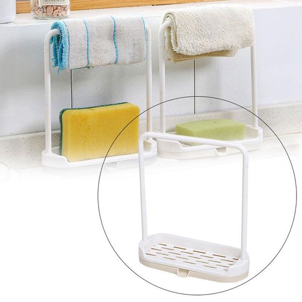 

bathroom storage & organization 1pc rack standing type sponge holder shelf plate for pad towel 2 in 1 multifunctional organizer home kitchen