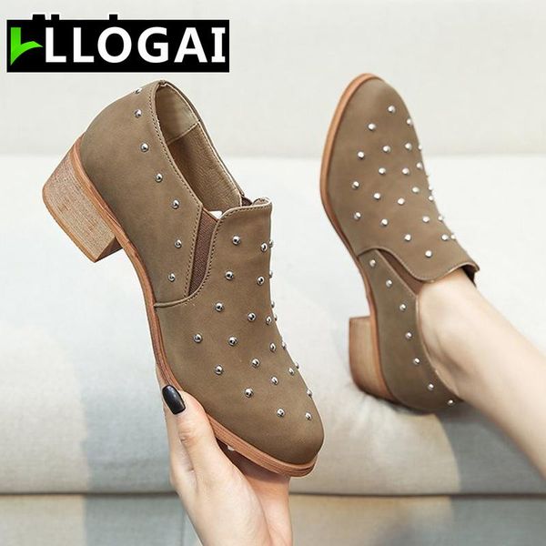 

women 4.5cm high heels lady pumps chunky rivets block low round toe office pink black rivet shoes p965 dress