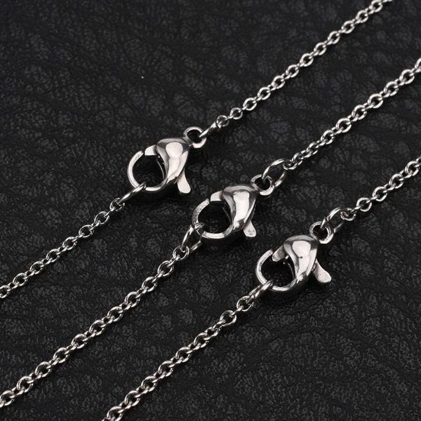 

chains 6-12pcs/lot stainless steel 45cm copper 40cm flat cross o women necklace material supplies for jewelry making accessories, Silver