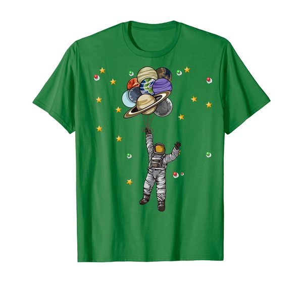 

astronaut planets balloons funny solar space party ufo t-shirt, White;black