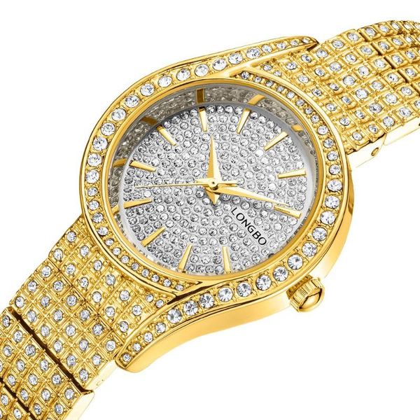 

wristwatches fashion life waterproof ladies watch luxury quartz women's gold color bling women watches, Slivery;brown