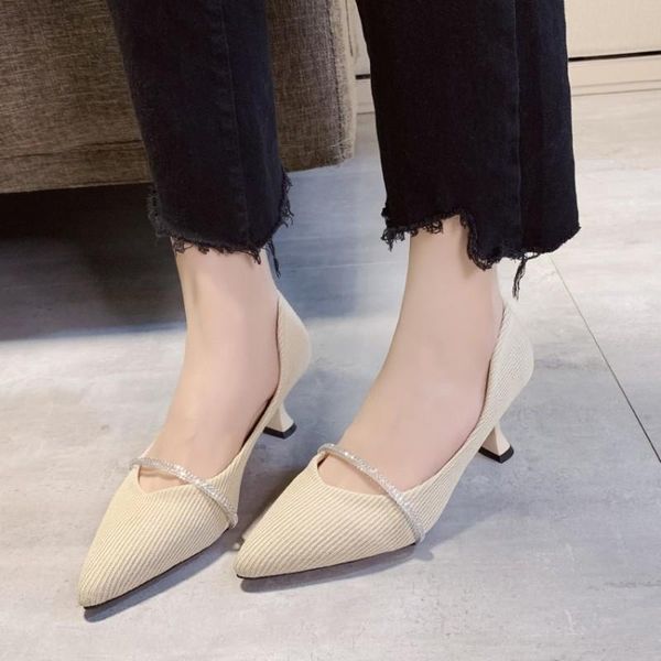 

dress shoes simple fashion high heels women pumps thin heel classic prom elegant intellectuality wedding zapatos tacon mujer j14-19, Black