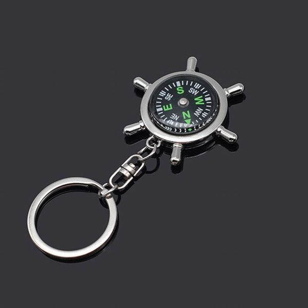 

Car Keychain Compass Rudder Keychain Metal Key Ring Creative Key Holder Keyring Key Chain Auto Accessories