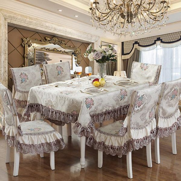 

pcs/set exquisite european-style jacquard embroidery tablecloth, chair cover, cushion set, high-end luxury table decoration cloth