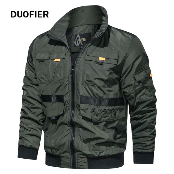 

men jackets zipper bomber green coat male windbreaker outdoor military fashion clothing autumn 211028, Black;brown
