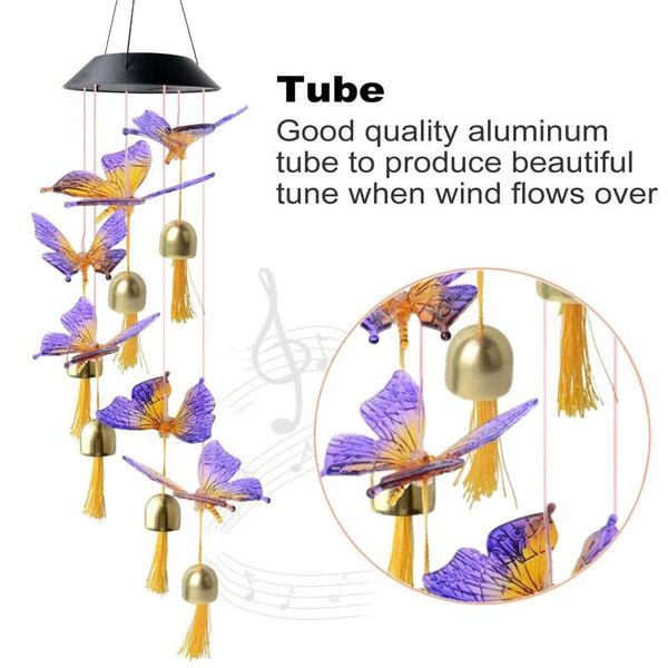 

solar wind chime hanging creative lucky humming bird bells rainbow maker window garden chimes b22 decorative objects & figurines