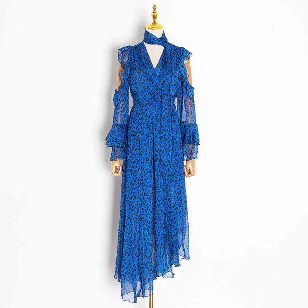 

dresses hollow out print leopard for women v neck long sleeve high waist spring es female fashion clothing, Black;gray