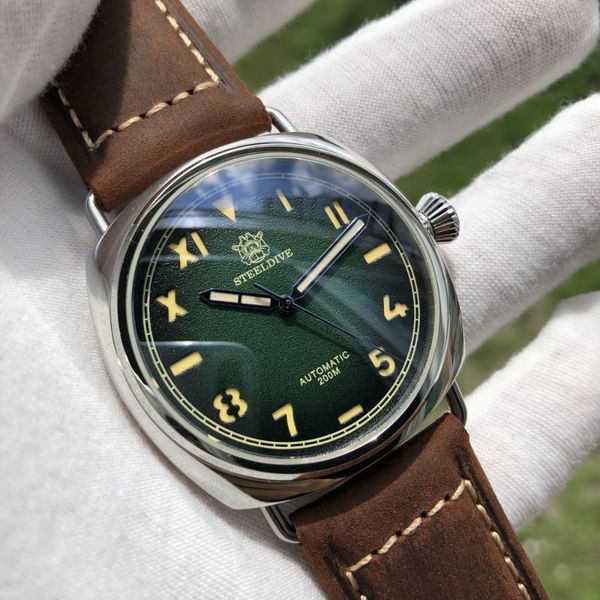 

wristwatches steeldive 1936 watch diving men's 200m mechanical japan movement nh35 sapphire stainless steel stee, Slivery;brown
