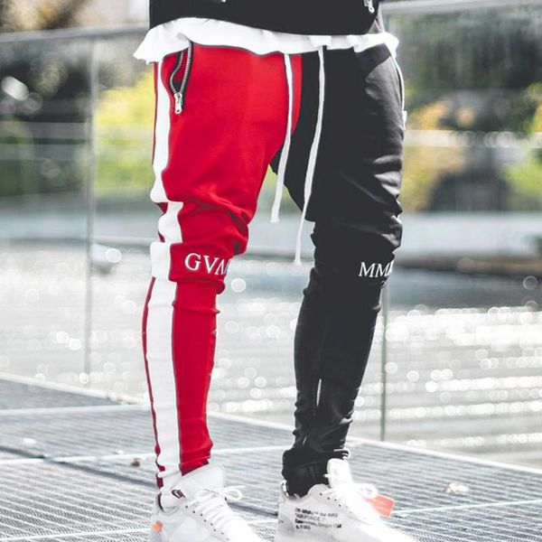 

sweatpants men stripes 2021 men's casual patchwork color sweatpant loose and breathable trousers gym joggers pant g3 pants, Black