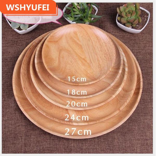 

dishes & plates 1pcs rubber wood snack dish japanese wooden fruit plate solid el tableware wholesale drop
