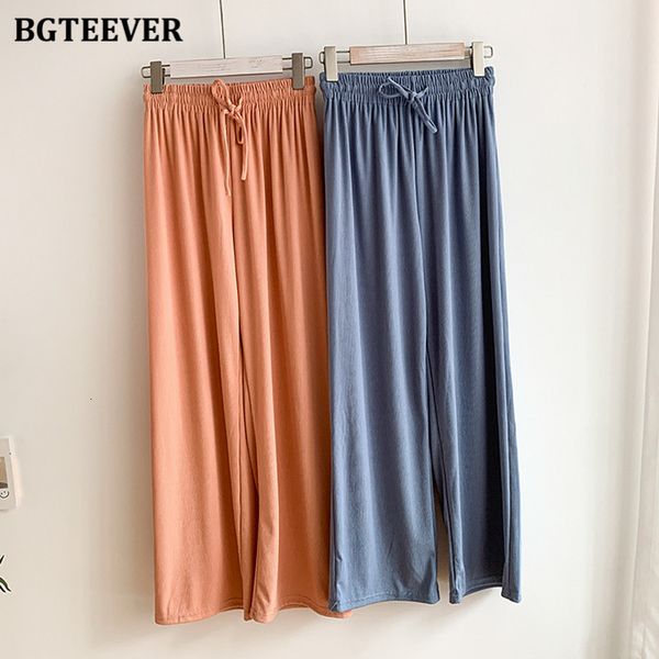 

pants elastic high waist lace-up wide leg casual loose solid floor-length pants female trousers spring summer yn8u, Black;white