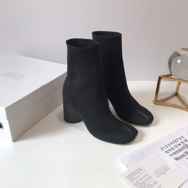 

2021 original-the new collection of woollen stockings boots with a height of about leather outsole is fashionable for ladies 1, Black