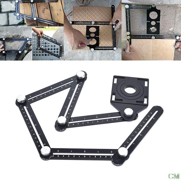 

professional hand tool sets tile hole locator aluminum folding positioning ruler diy wood tiling flooring angle finder template
