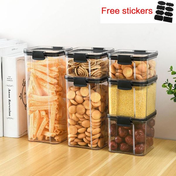 

storage bottles & jars food container plastic kitchen refrigerator noodle box multigrain tank transparent sealed fall resistant