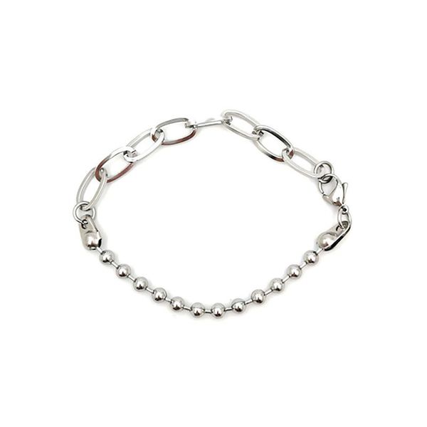 

link, chain stainless steel oval link cable bead findings bracelets silver color women punk jewelry 16cm/18cm/21cm long, 1pc, Black