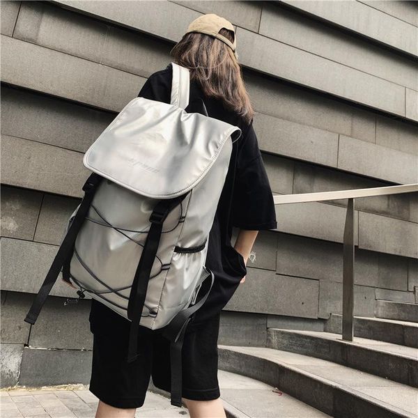 

backpack cool couple backpacks reflective stripe fashion travel large-capacity mochila para hombre