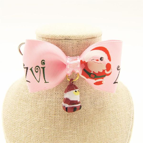 

dog collars & leashes 20pcs/pack wholesale christmas decretion collar bell webbing fabric female male puppy pet bow tie adjustable s-xl 10e