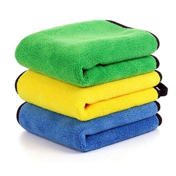 

towel we840gsm lint microfiber cleaning dual layer ultra-thick drying cloth (3-pack ; 15 x 17.7 inch)