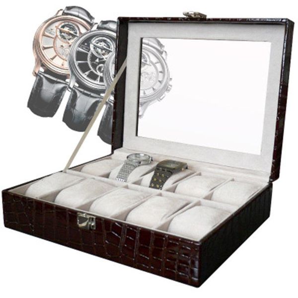 

storage boxes & bins 10-digit pu watch box jewelry wooden display gift da