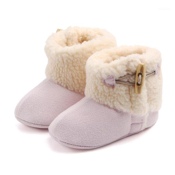

first walkers baby girl born boots winter warm buckle toddler shoes infant soft soled non-slip crib1