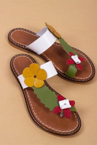 

woman real genuine leather slippers colorful flat sole beach summer sandals, Black